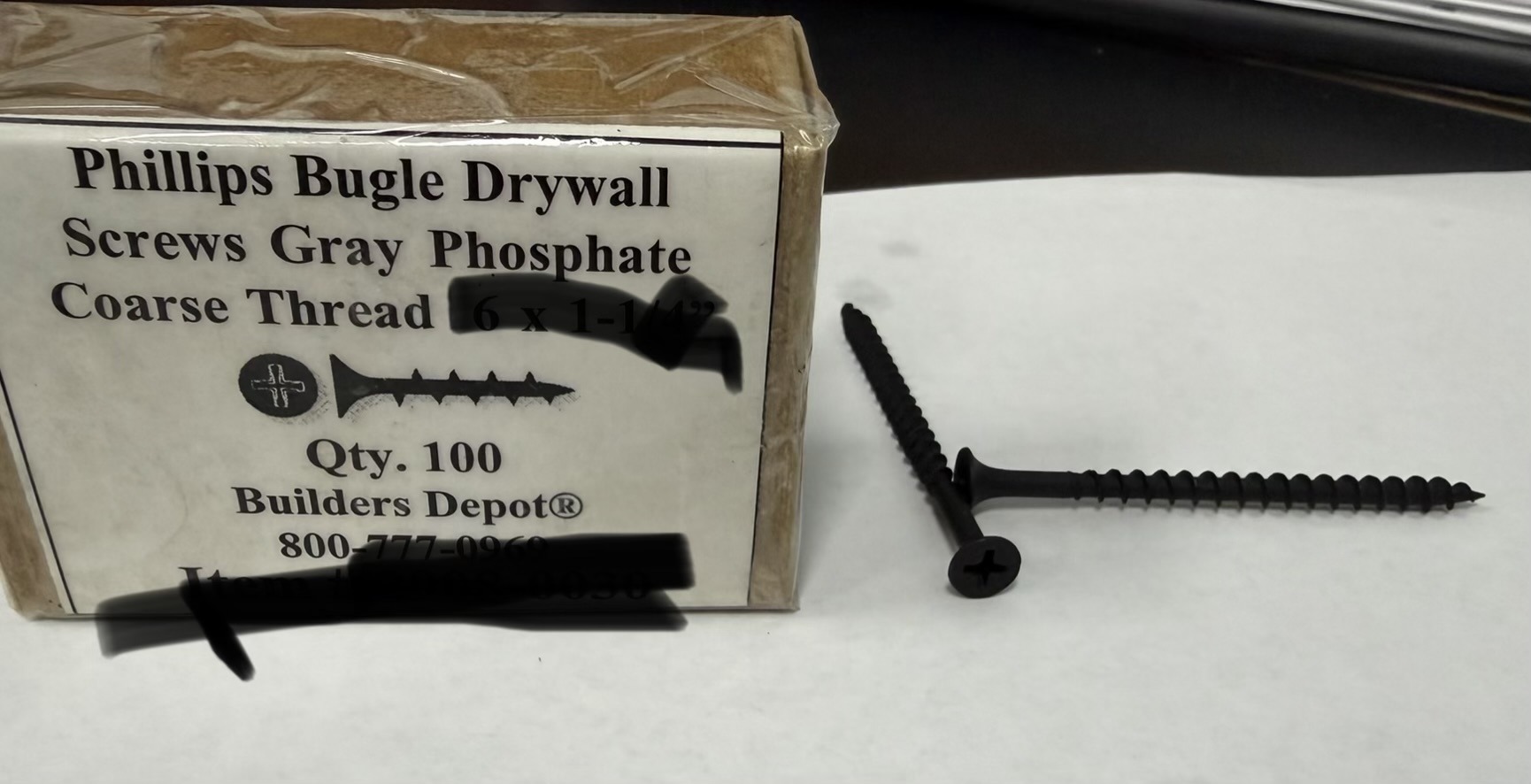 Phillips Bugle Drywall Screws Coarse Thread Grey Phosphate Finish