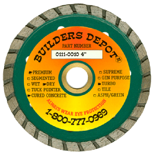 0111-0010 Turbo Premium Dry 4inch Diamond Blade