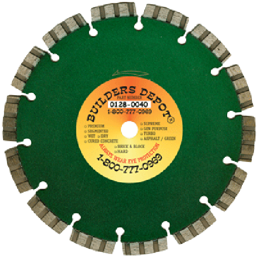 0128-0040 9inch Segmented Turbo Dry Cutting Diamond Blade for Hard Materials