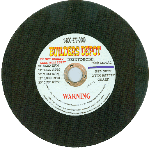 12 inch Abrasive Blade for Metal Cutting with 1in arbor