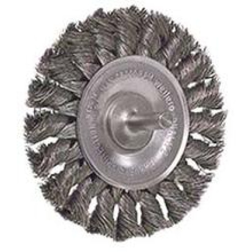 3504-0010 Weiler 17681 3in Stem Mounted Knot Wire Wheel .014 1-4in Stem STM-3