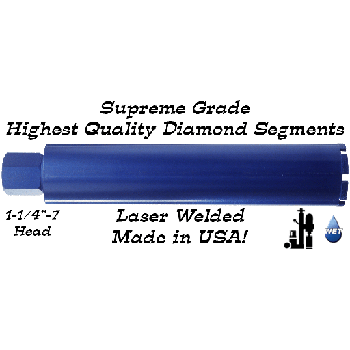 1-1/4” SUPREME Laser Welded Dry Diamond Core Drill Bit for Granite Marble Stone 