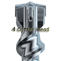 1-3/4" X 23" X 17" Spline Drive Carbide Bit w/4-Cutter Carbide Head